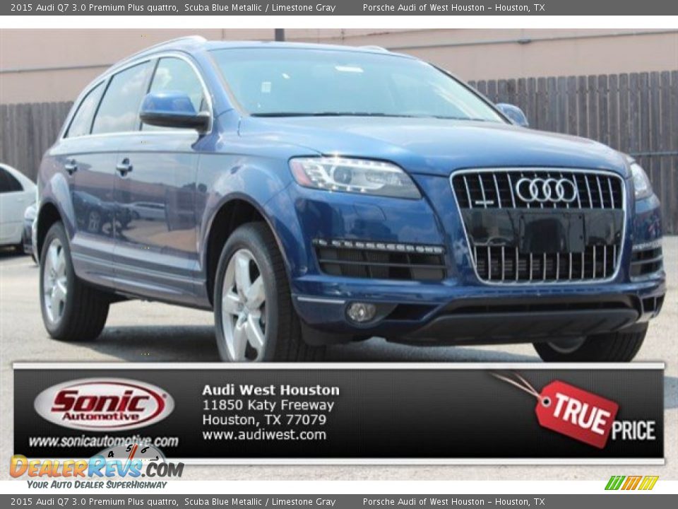 2015 Audi Q7 3.0 Premium Plus quattro Scuba Blue Metallic / Limestone Gray Photo #1