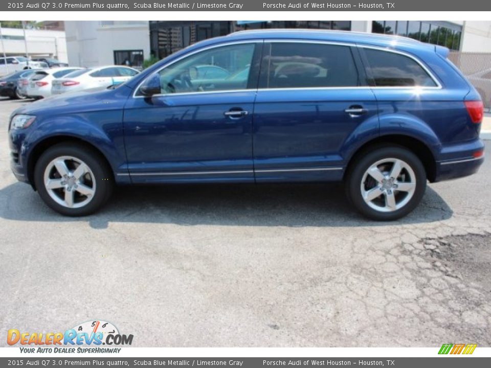 2015 Audi Q7 3.0 Premium Plus quattro Scuba Blue Metallic / Limestone Gray Photo #5
