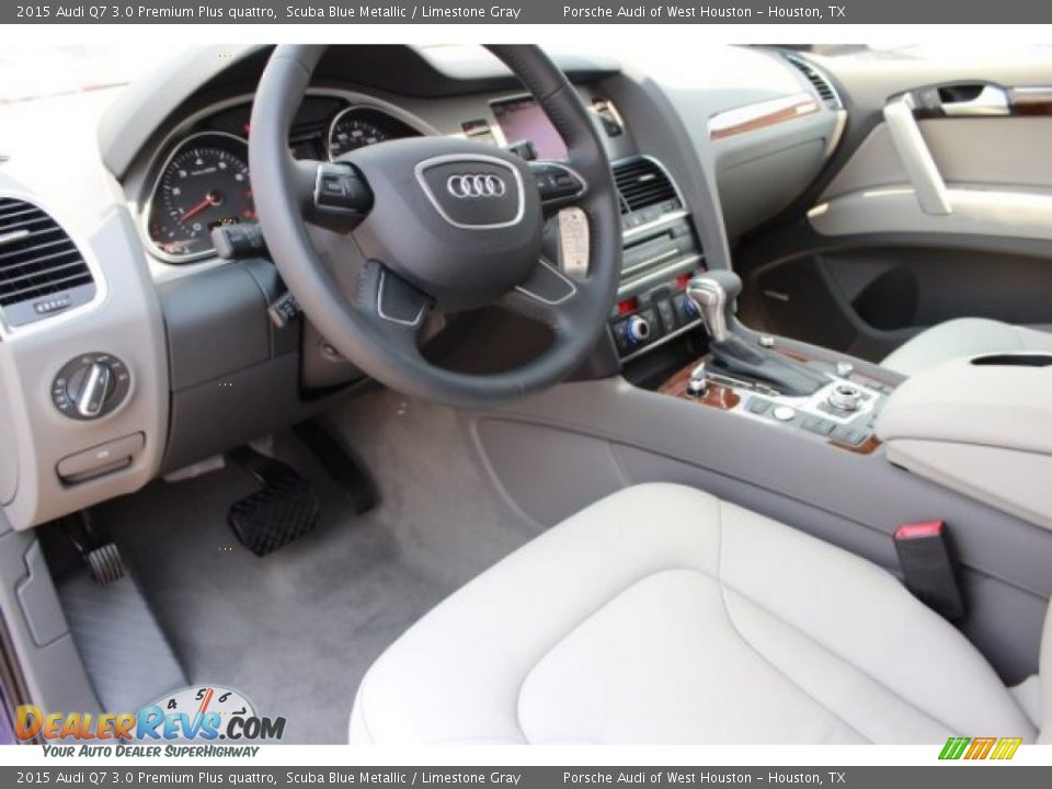 2015 Audi Q7 3.0 Premium Plus quattro Scuba Blue Metallic / Limestone Gray Photo #13
