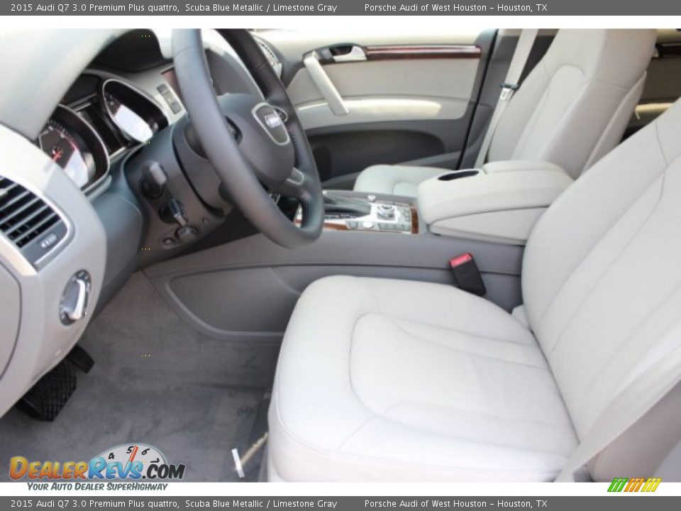 2015 Audi Q7 3.0 Premium Plus quattro Scuba Blue Metallic / Limestone Gray Photo #14