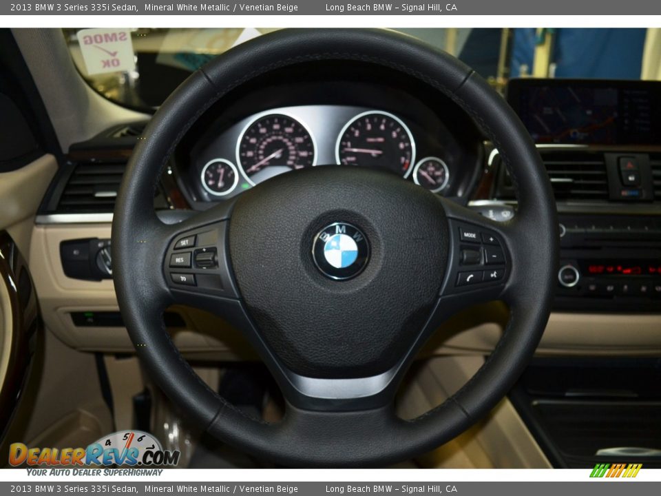 2013 BMW 3 Series 335i Sedan Mineral White Metallic / Venetian Beige Photo #25