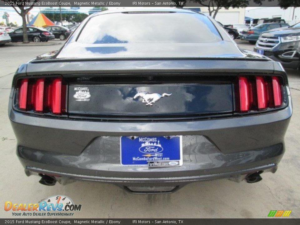 2015 Ford Mustang EcoBoost Coupe Magnetic Metallic / Ebony Photo #7