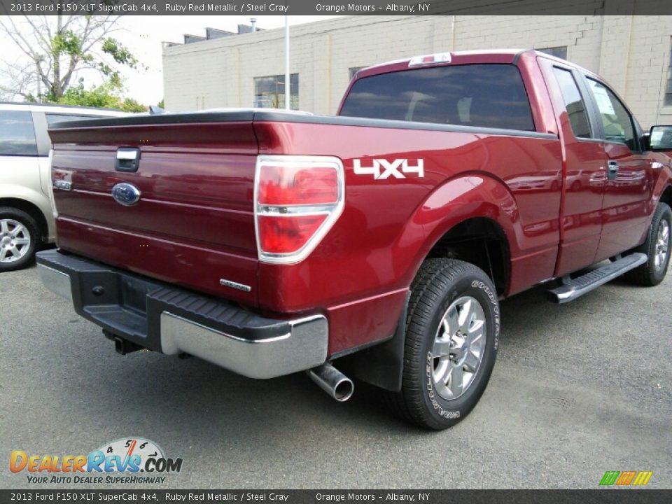 2013 Ford F150 XLT SuperCab 4x4 Ruby Red Metallic / Steel Gray Photo #5