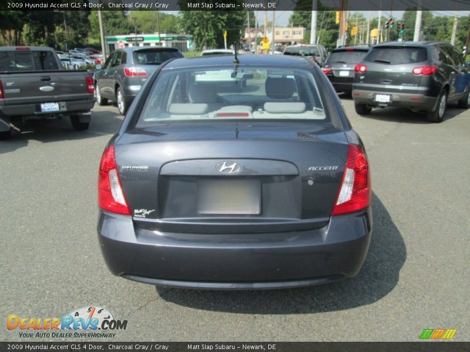2009 Hyundai Accent GLS 4 Door Charcoal Gray / Gray Photo #7