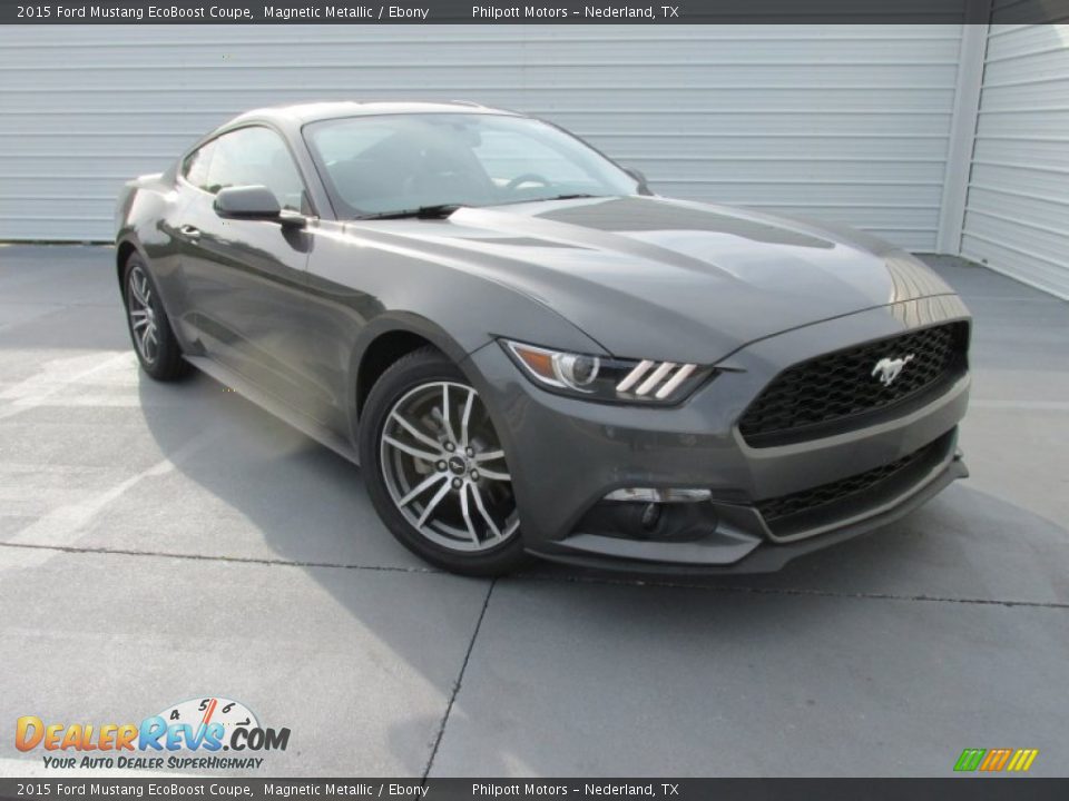 2015 Ford Mustang EcoBoost Coupe Magnetic Metallic / Ebony Photo #1