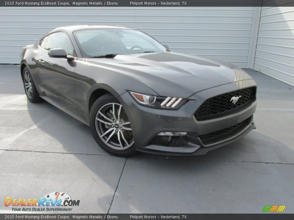 2015 Ford Mustang EcoBoost Coupe Magnetic Metallic / Ebony Photo #2