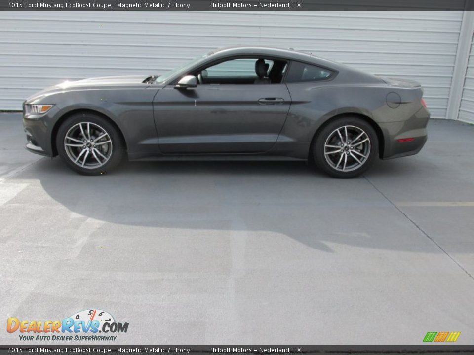 2015 Ford Mustang EcoBoost Coupe Magnetic Metallic / Ebony Photo #6
