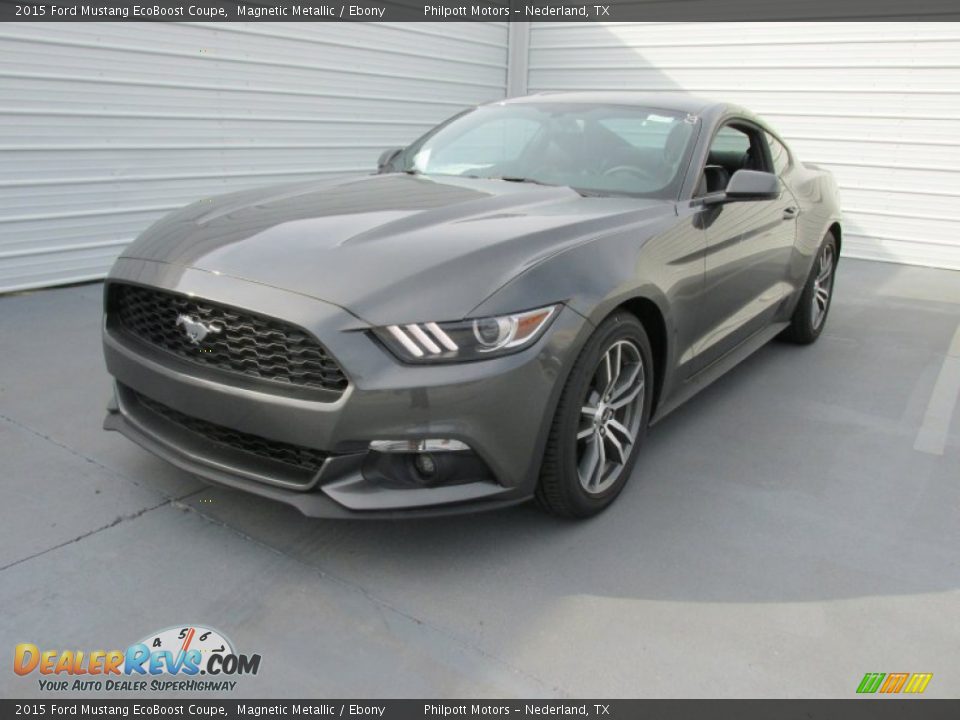 2015 Ford Mustang EcoBoost Coupe Magnetic Metallic / Ebony Photo #7
