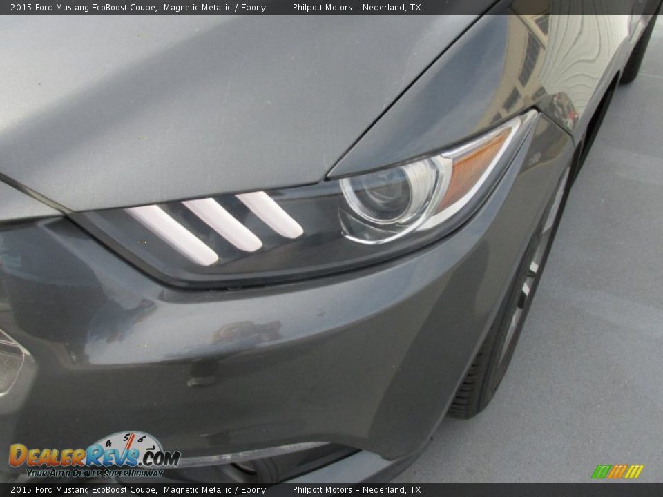 2015 Ford Mustang EcoBoost Coupe Magnetic Metallic / Ebony Photo #9