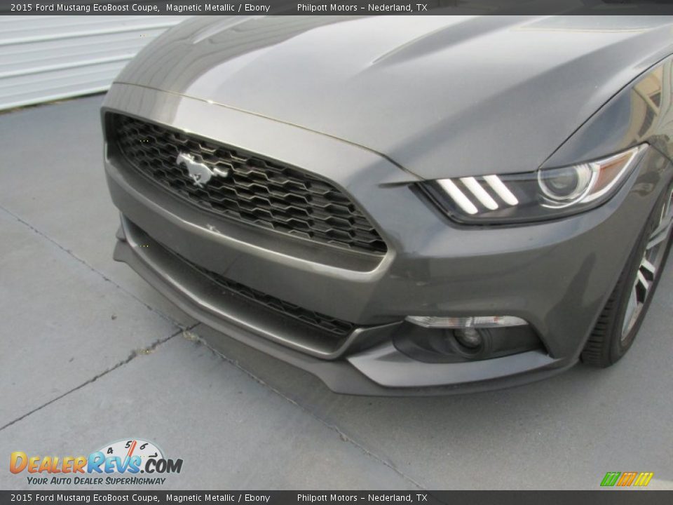 2015 Ford Mustang EcoBoost Coupe Magnetic Metallic / Ebony Photo #10