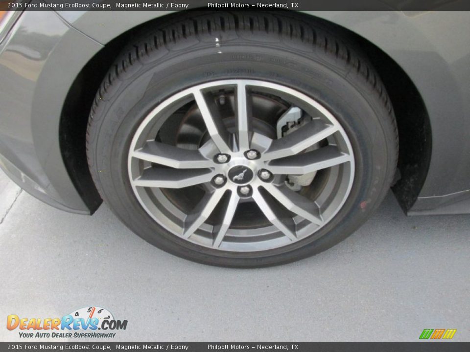 2015 Ford Mustang EcoBoost Coupe Magnetic Metallic / Ebony Photo #11
