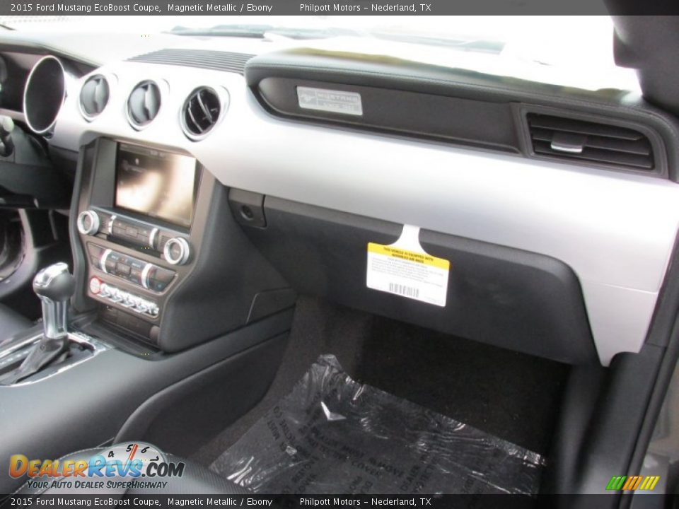 2015 Ford Mustang EcoBoost Coupe Magnetic Metallic / Ebony Photo #15