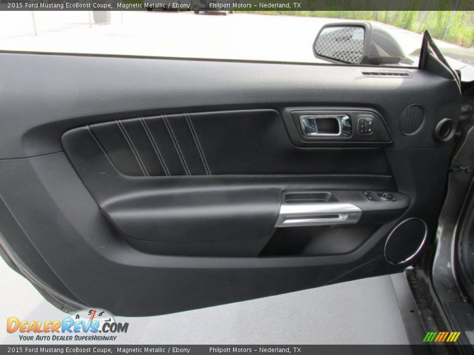 2015 Ford Mustang EcoBoost Coupe Magnetic Metallic / Ebony Photo #16