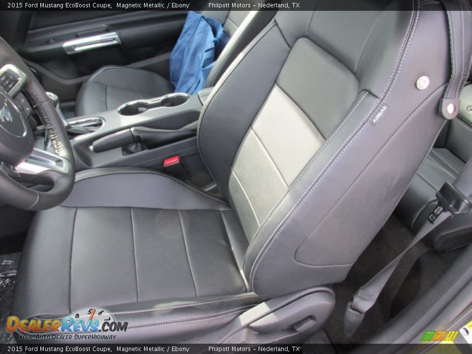 2015 Ford Mustang EcoBoost Coupe Magnetic Metallic / Ebony Photo #18