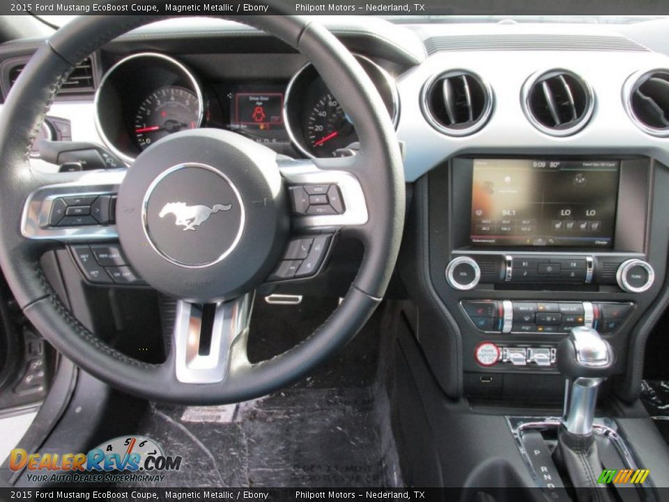 2015 Ford Mustang EcoBoost Coupe Magnetic Metallic / Ebony Photo #21
