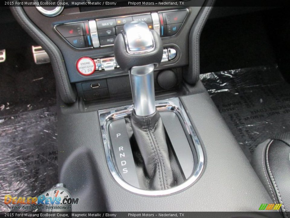 2015 Ford Mustang EcoBoost Coupe Magnetic Metallic / Ebony Photo #25