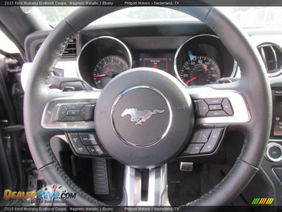 2015 Ford Mustang EcoBoost Coupe Magnetic Metallic / Ebony Photo #26