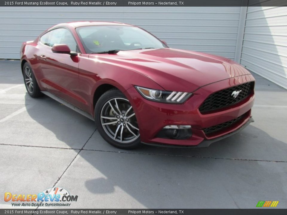 2015 Ford Mustang EcoBoost Coupe Ruby Red Metallic / Ebony Photo #1