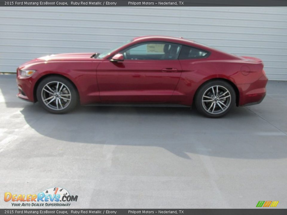 2015 Ford Mustang EcoBoost Coupe Ruby Red Metallic / Ebony Photo #6