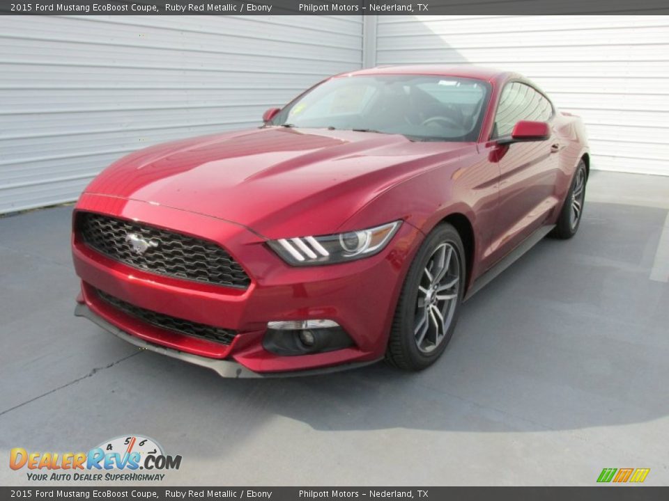 2015 Ford Mustang EcoBoost Coupe Ruby Red Metallic / Ebony Photo #7