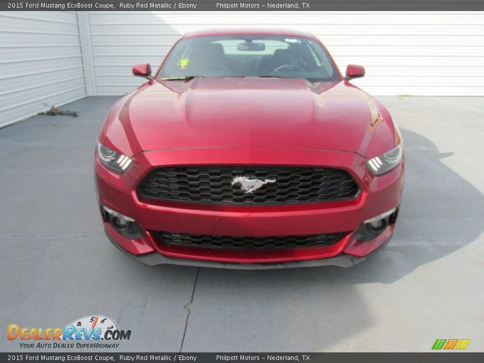 2015 Ford Mustang EcoBoost Coupe Ruby Red Metallic / Ebony Photo #8