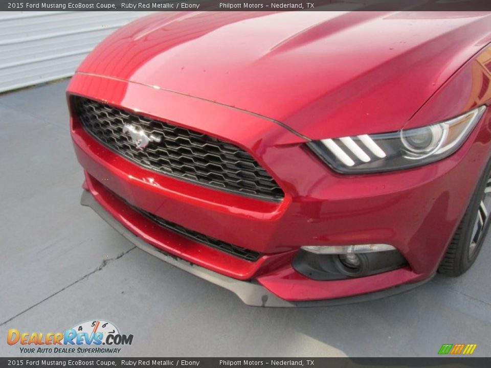 2015 Ford Mustang EcoBoost Coupe Ruby Red Metallic / Ebony Photo #10