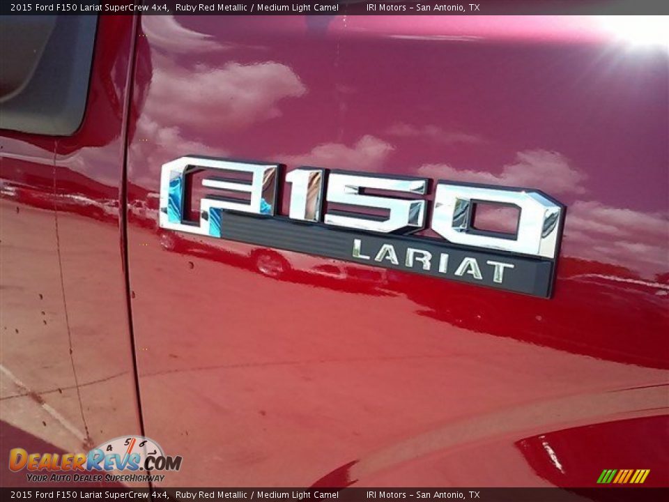 2015 Ford F150 Lariat SuperCrew 4x4 Ruby Red Metallic / Medium Light Camel Photo #8