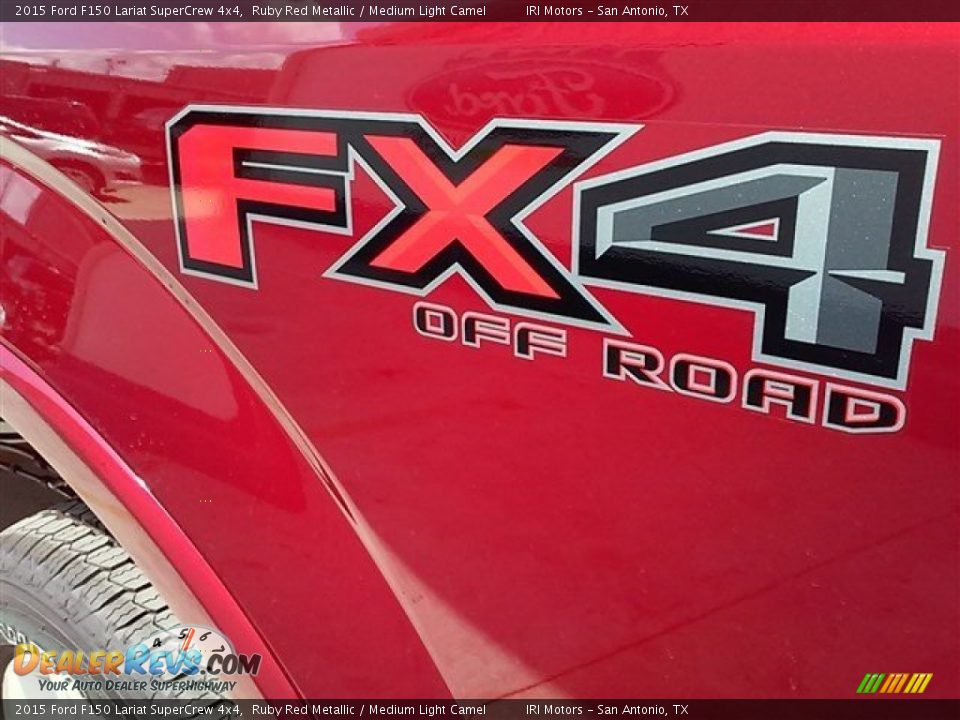 2015 Ford F150 Lariat SuperCrew 4x4 Ruby Red Metallic / Medium Light Camel Photo #16