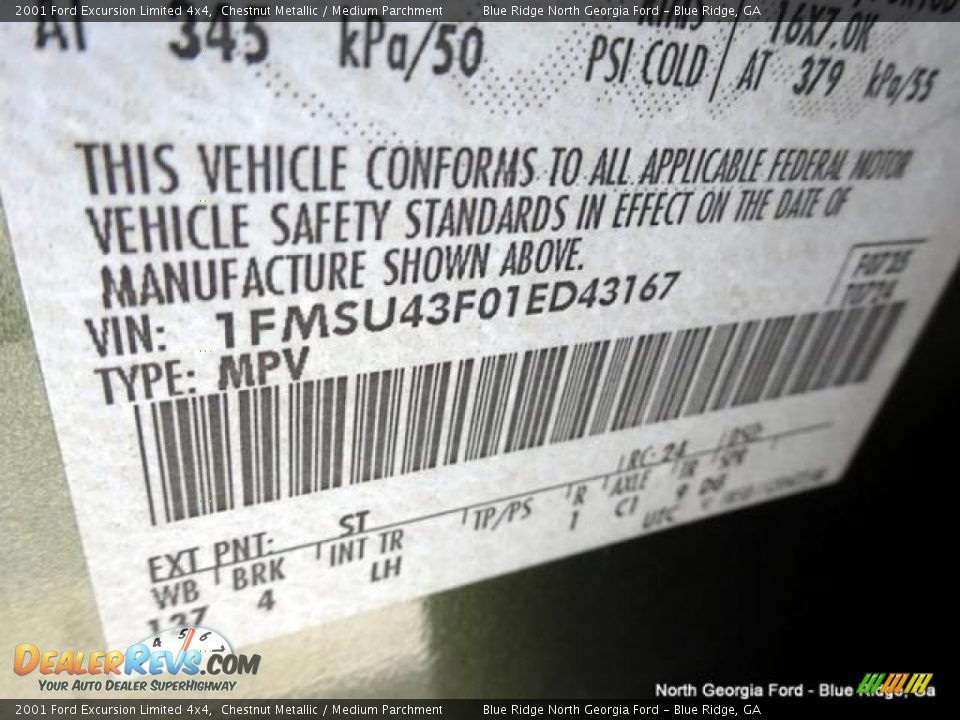 2001 Ford Excursion Limited 4x4 Chestnut Metallic / Medium Parchment Photo #25