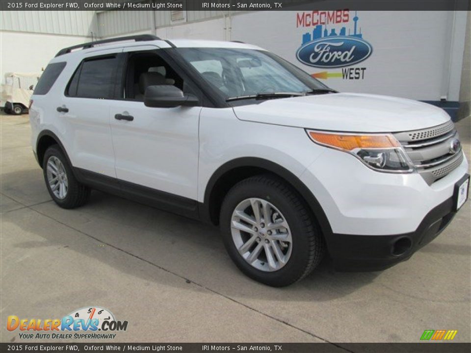 2015 Ford Explorer FWD Oxford White / Medium Light Stone Photo #1