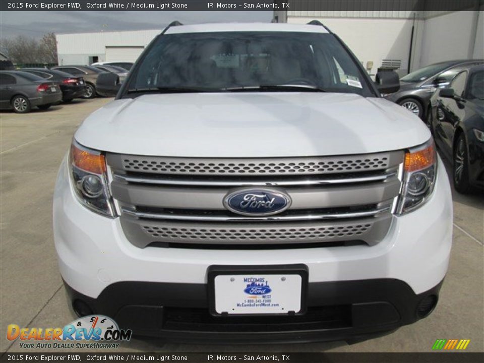 2015 Ford Explorer FWD Oxford White / Medium Light Stone Photo #5