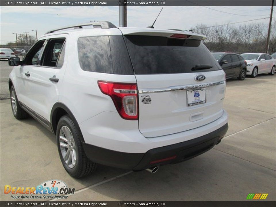 2015 Ford Explorer FWD Oxford White / Medium Light Stone Photo #8
