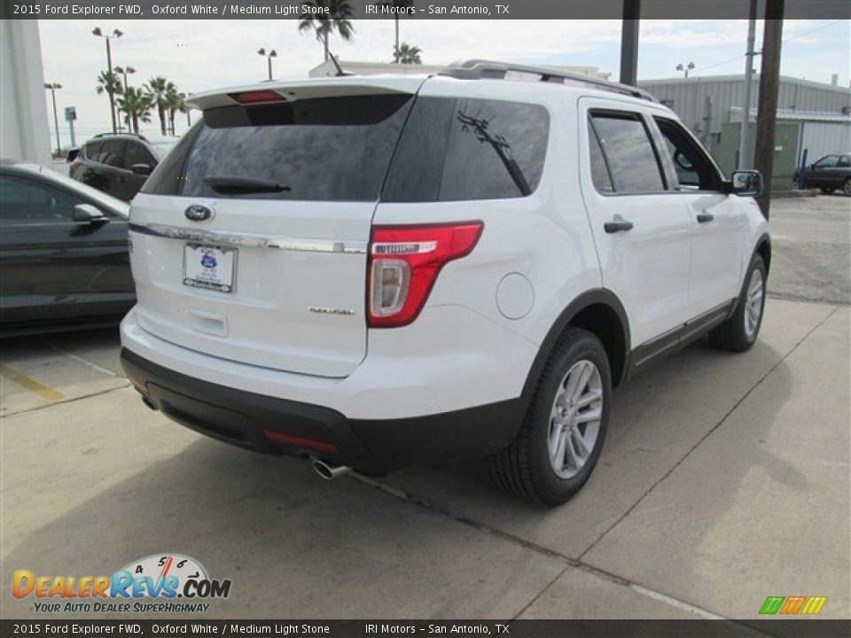 2015 Ford Explorer FWD Oxford White / Medium Light Stone Photo #10