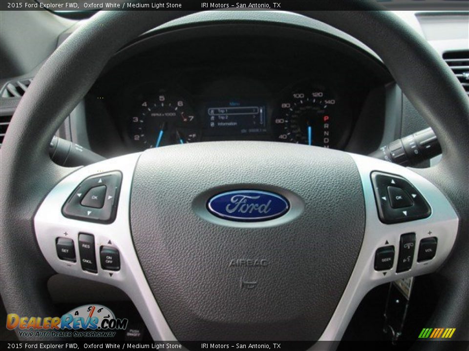 2015 Ford Explorer FWD Oxford White / Medium Light Stone Photo #30