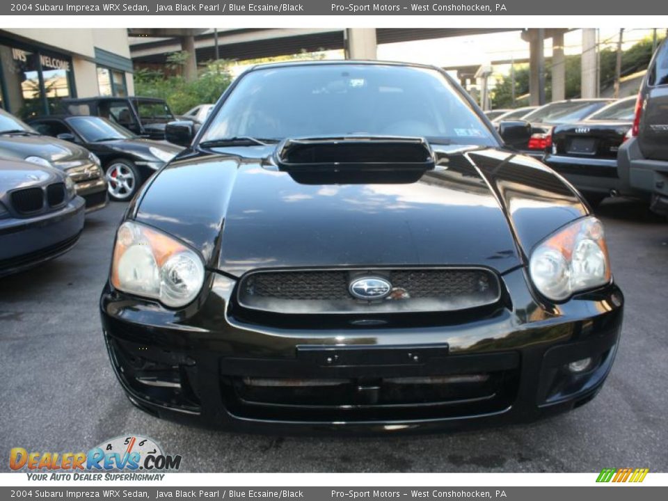 2004 Subaru Impreza WRX Sedan Java Black Pearl / Blue Ecsaine/Black Photo #28