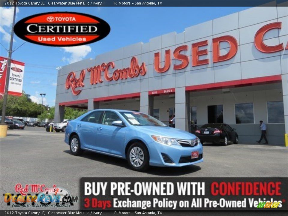 2012 Toyota Camry LE Clearwater Blue Metallic / Ivory Photo #1
