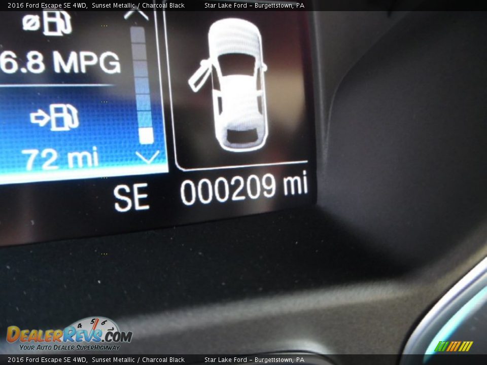 2016 Ford Escape SE 4WD Sunset Metallic / Charcoal Black Photo #20