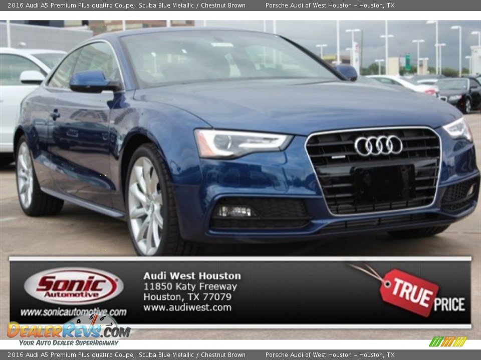 2016 Audi A5 Premium Plus quattro Coupe Scuba Blue Metallic / Chestnut Brown Photo #1