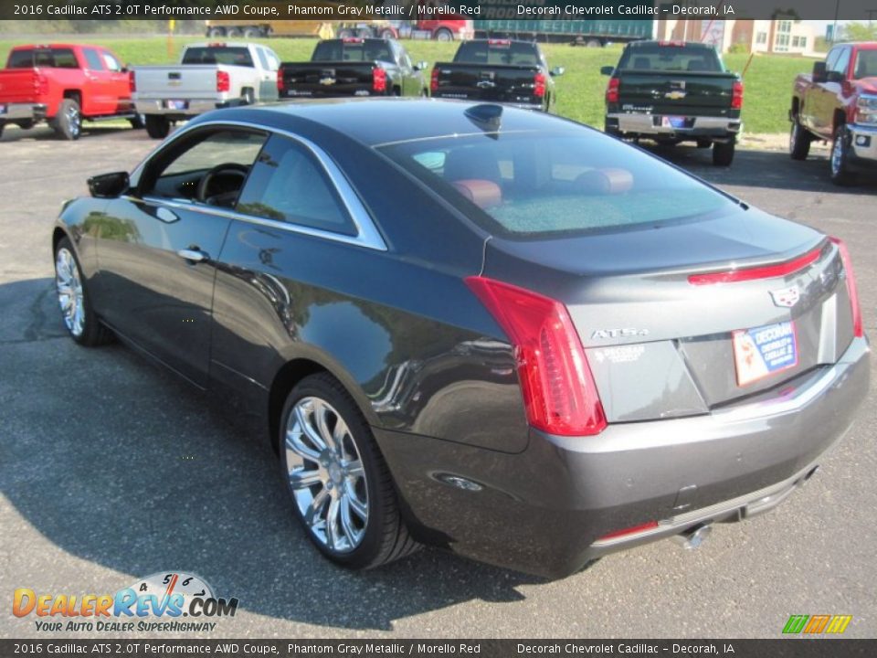 2016 Cadillac ATS 2.0T Performance AWD Coupe Phantom Gray Metallic / Morello Red Photo #13