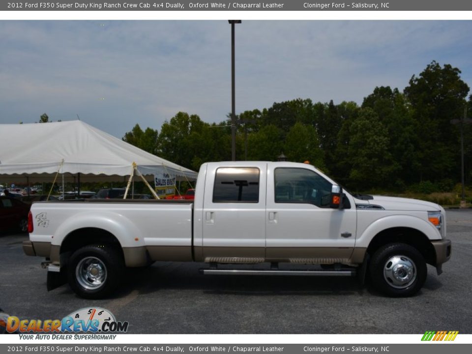 2012 Ford F350 Super Duty King Ranch Crew Cab 4x4 Dually Oxford White / Chaparral Leather Photo #2