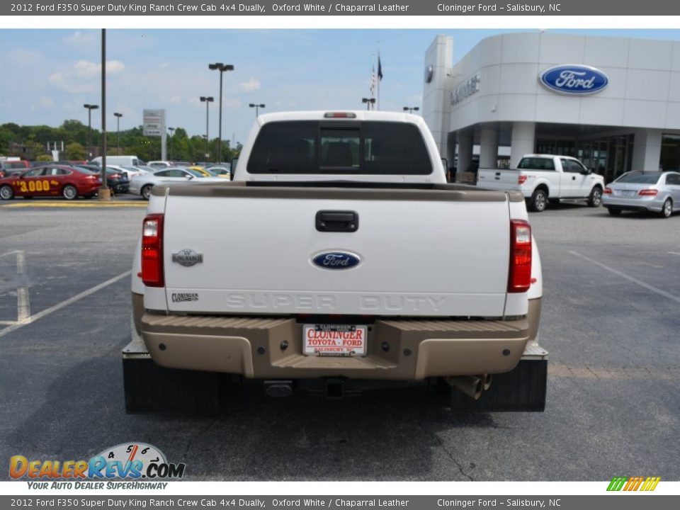 2012 Ford F350 Super Duty King Ranch Crew Cab 4x4 Dually Oxford White / Chaparral Leather Photo #4