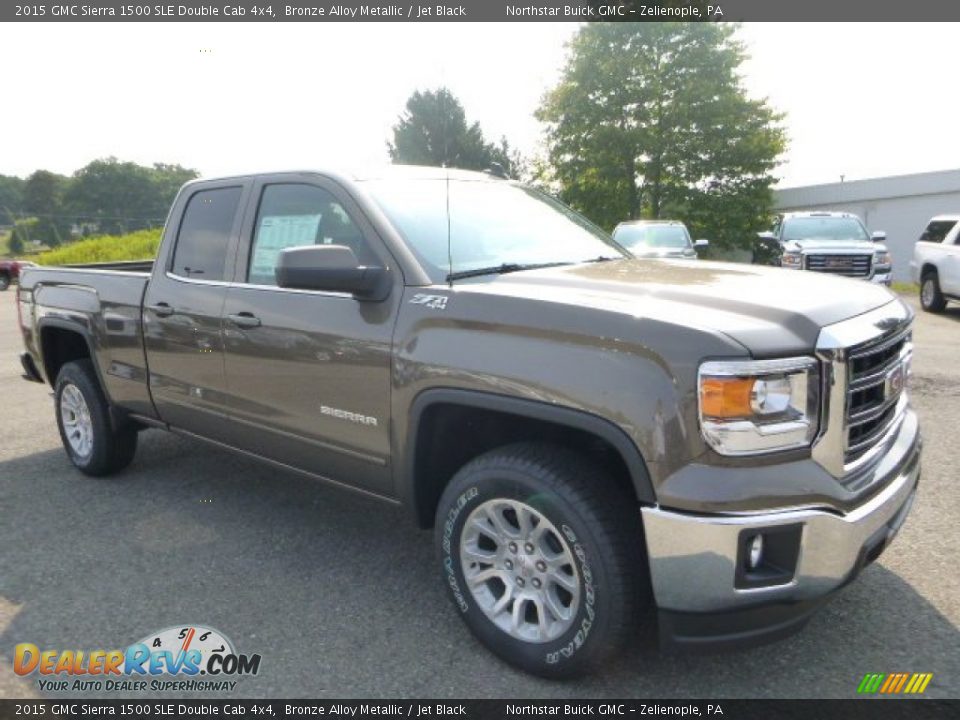 2015 GMC Sierra 1500 SLE Double Cab 4x4 Bronze Alloy Metallic / Jet Black Photo #12