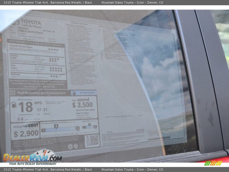 2015 Toyota 4Runner Trail 4x4 Barcelona Red Metallic / Black Photo #10