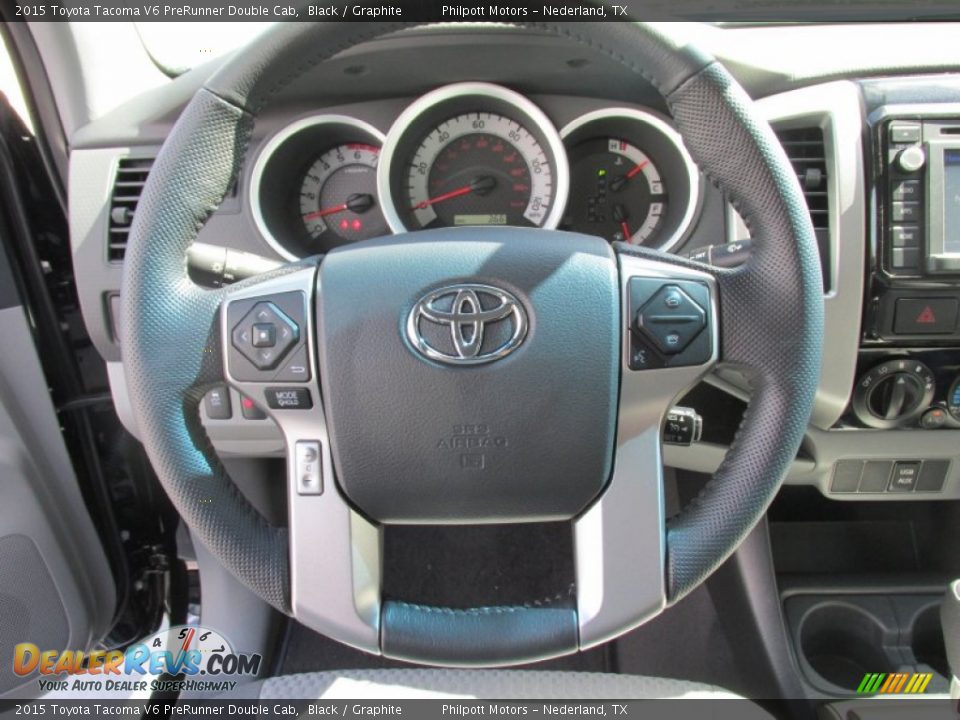 2015 Toyota Tacoma V6 PreRunner Double Cab Black / Graphite Photo #30
