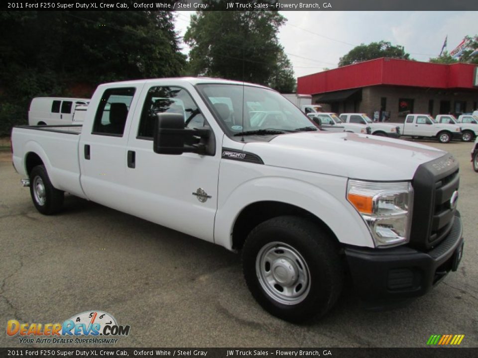 2011 Ford F250 Super Duty XL Crew Cab Oxford White / Steel Gray Photo #6