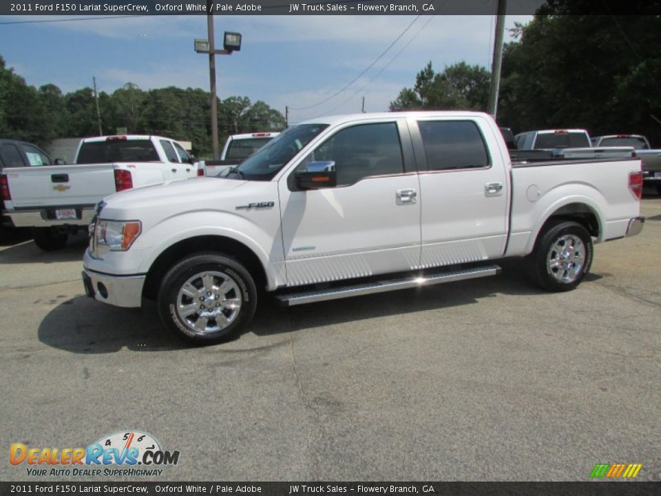 2011 Ford F150 Lariat SuperCrew Oxford White / Pale Adobe Photo #3