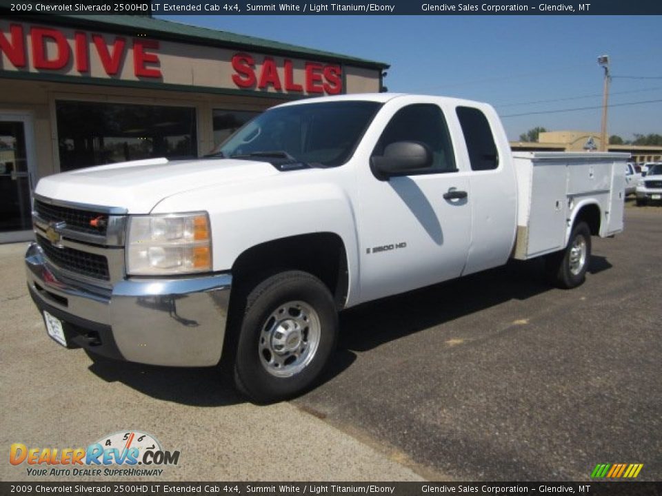 2009 Chevrolet Silverado 2500HD LT Extended Cab 4x4 Summit White / Light Titanium/Ebony Photo #1