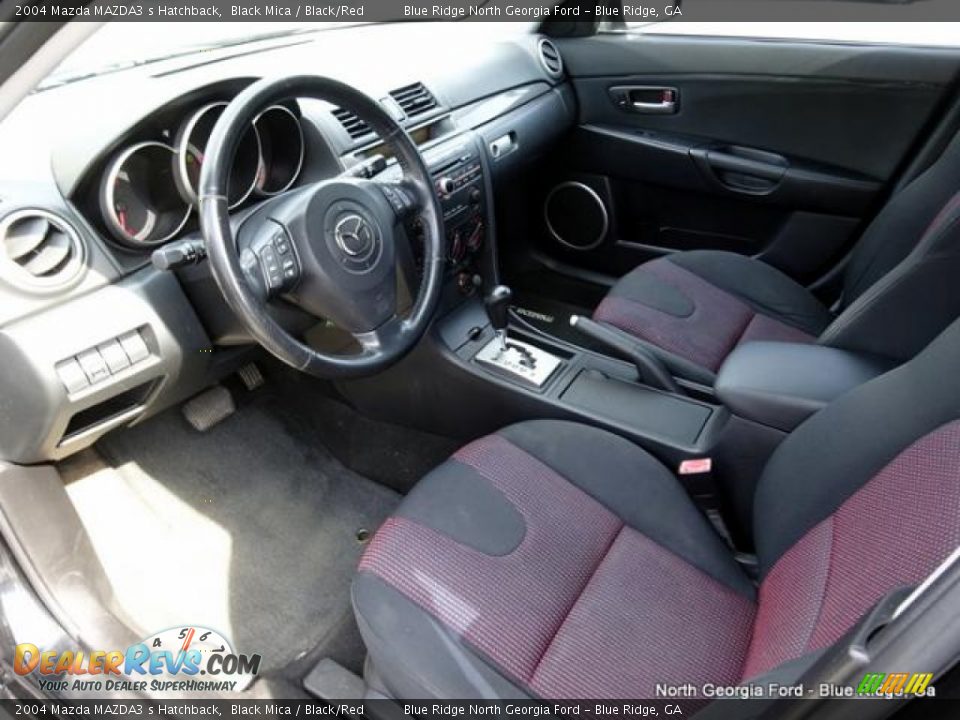 2004 Mazda MAZDA3 s Hatchback Black Mica / Black/Red Photo #8
