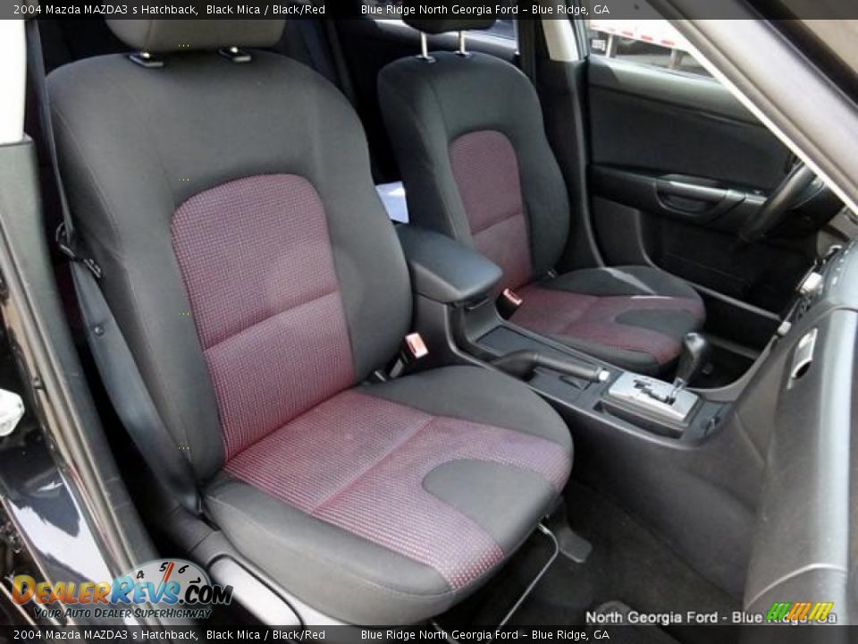 2004 Mazda MAZDA3 s Hatchback Black Mica / Black/Red Photo #11