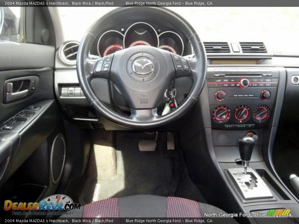 2004 Mazda MAZDA3 s Hatchback Black Mica / Black/Red Photo #14